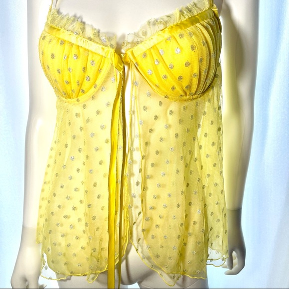 36C VS Victoria’s Secret Sexy little things Yellow Chemise Costume Lingerie Slip - Picture 4 of 16